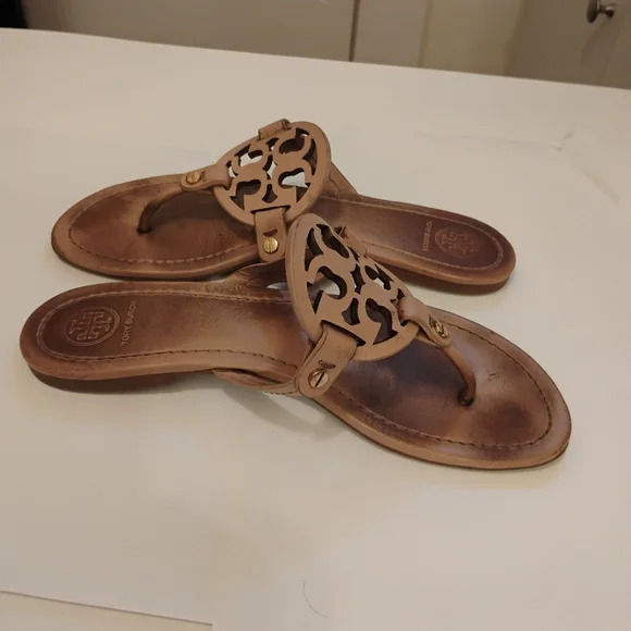 Tory Burch Brown Leather Miller Sandals - Picture 4 of 16